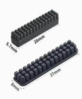 8Pcs Heatbed Nozzle Brush Replacement Kit For A1 3D Printer Silicone Wiper Cleaning Tool showing two silicone brushes with dimensions