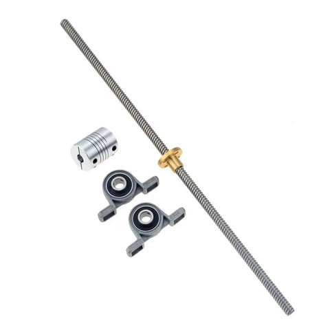 DIY Friendly 3D Printer Vertical Screw Rod Kit With T8 Lead Screw 2mm Pitch And 12mm 14mm Lead Options Stainless Steel Shaft, brass nut, KP08 bearing