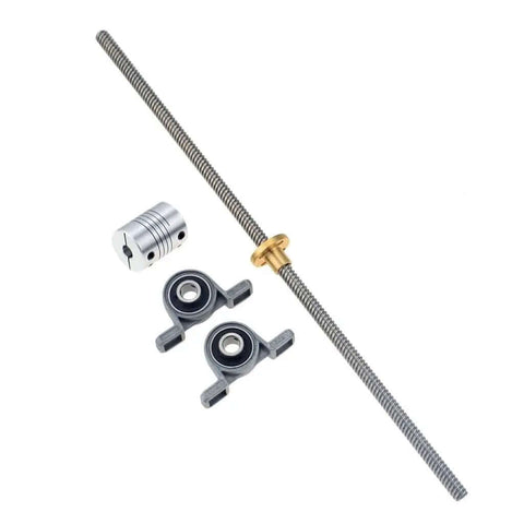 Upgrade Your 3D Printer With This Sweet 3d Printer Lead Screw Kit Including T8 Threaded Rod, Brass Nut, Bearing Brackets, And Flexible Coupling For Smooth Vertical Motion And Reliable Print Quality Today, T8 lead screw kit with brass nut, coupler, and bearing brackets