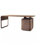 Straight Up Premium Black Walnut Computer Desk With Height Adjustable Standing Base showcasing heavy duty build and parabolic wood grain.