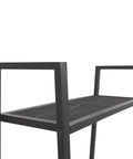 Top view of Industrial 4-Tier Metal Ladder Bookcase in Anthracite, 58.3 Inch Tall, showing powder-coated steel detail.