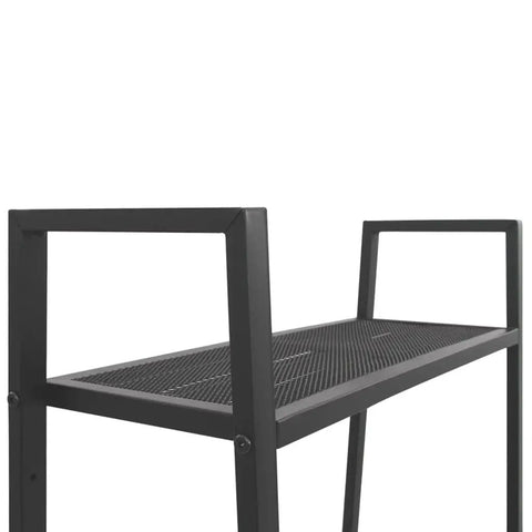 Top view of Industrial 4-Tier Metal Ladder Bookcase in Anthracite, 58.3 Inch Tall, showing powder-coated steel detail.