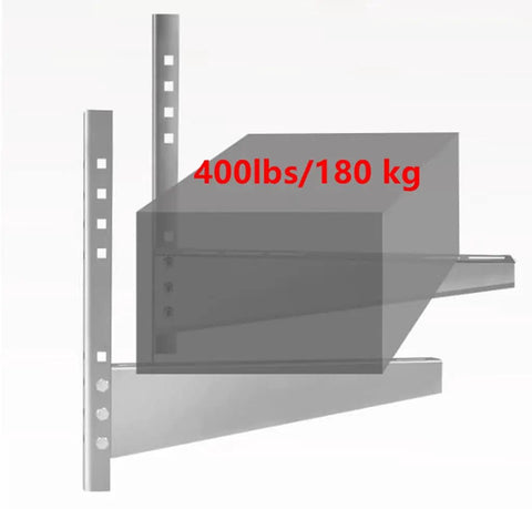 Side view of Stainless Steel Beefy Mounting Bracket For 9000 30000 BTU Condenser Ductless Mini Split Air Conditioner, capacity 400 lbs