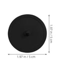 Top view of 50mm Silicone Espresso Machine Cleaning Disc, black disc with dimensions, essential backflushing tool for coffee makers.