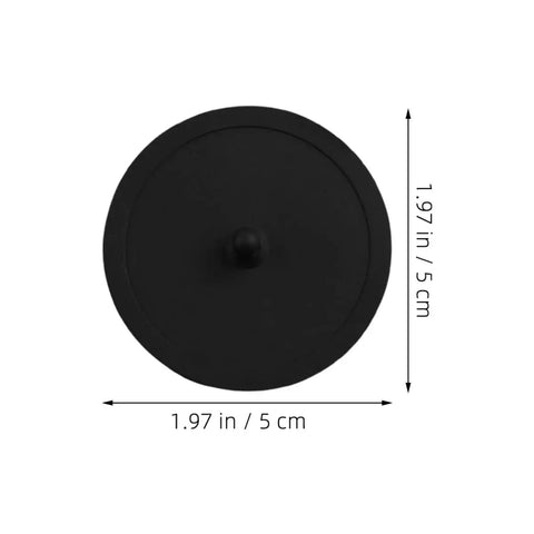Top view of 50mm Silicone Espresso Machine Cleaning Disc, black disc with dimensions, essential backflushing tool for coffee makers.