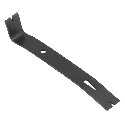 Carbon Steel Pry Bar With Nail Puller And Claw, Beefy Heavy Duty Demolition Tool, flat wide claw, black finish, side view