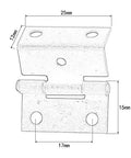 Diagram of 4 Pack Zinc Alloy Cabinet Hinge Set For Cabinets, Jewelry Boxes, And Small Furniture 25x15x12mm With Screws