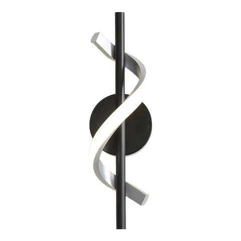 9W LED Wall Sconce With Aluminum Finish, Ultra Bright 1000 Lumens, 6000K Cold White, No Flicker, High CRI 85, black spiral design