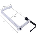 Heavy Duty 12 Inch F Clamp With Drop Forged Arm And Black Oxide Spindle For Woodworking Welding Metalworking DIY Projects With Quick Twist Pads That Hold Strong measured with dimensions.