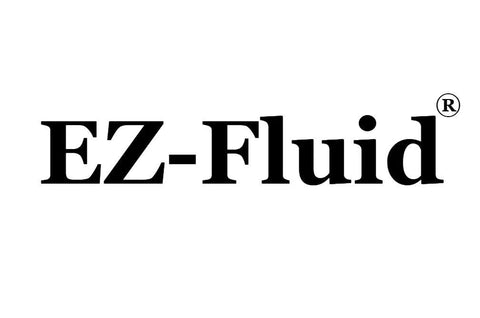 Front view of EZ-Fluid brand logo on white background.