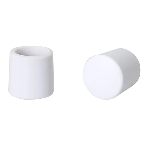 Eight Pack White Door Stop Bumper Tips Made From Durable Rubber For Door And Wall Protection Fits 0.39 Inch Wide Door Stops Covers 0.4 Inch Inner Diameter