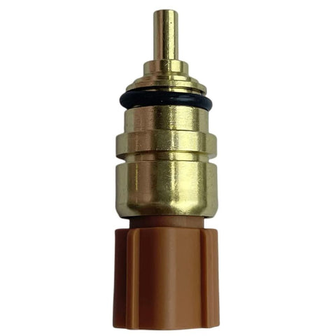 DAOKACUO TX191 coolant temperature sensor with brass body and brown plastic connector, front view.