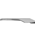 Premium Chrome Fog Light Molding Trim Strip For Tesla Model X Lower Bumper Accent Driver Side angle view showing gloss finish.