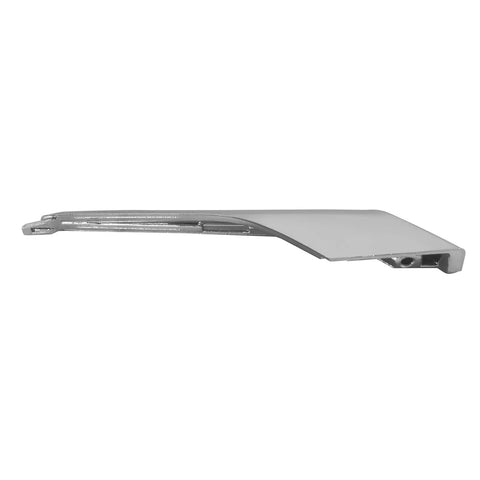 Premium Chrome Fog Light Molding Trim Strip For Tesla Model X Lower Bumper Accent Driver Side angle view showing gloss finish.