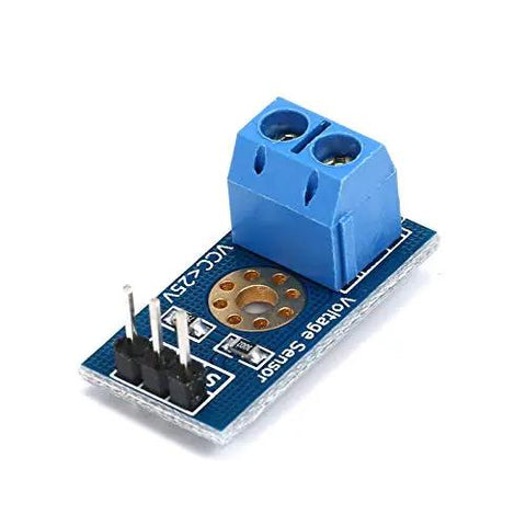 Solid Build 10 Pack DC 0 To 25V Voltage Detection Sensor Module, analog voltage divider board with blue screw terminal.