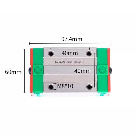 HGH30 Linear Block and Carriage Set With HGH30CA Rail For CNC Machines, Beefy High Speed And Heavy Load, Rock Solid Rigidity, Precise Motion System, Custom Length Cuts Available, Durable Linear Guide For Precision Grinding, 30mm bearing block