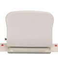 Front view of Heavy Duty Metal Hole Punch For Home Office Desk in white, showing space saving design with cover storage and 10 sheet capacity.