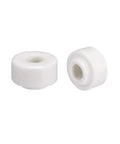 Ceramic insulator beads, 6mm x 20mm, white, front and side views, for heat shrink tubing (2 pcs)