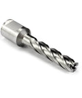 Side view of OSCARBIDE HSS annular cutter, 7/16 in diameter, 2 in length, 3/4 in Weldon shank