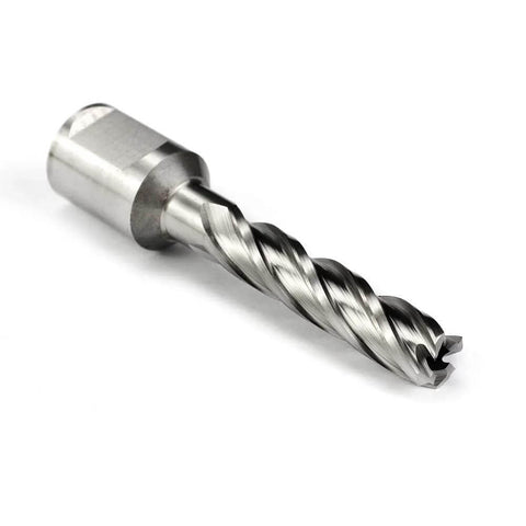 Side view of OSCARBIDE HSS annular cutter, 7/16 in diameter, 2 in length, 3/4 in Weldon shank