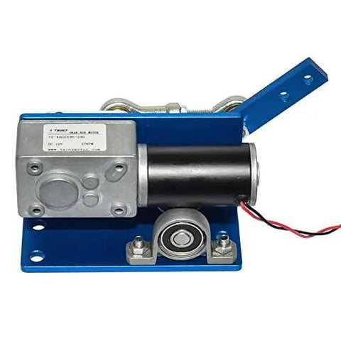12V Linear Actuator With 90 Degree Stroke And 110 RPM No Load Speed 0.67 Kgcm Torque DC Worm Geared Motor on blue base