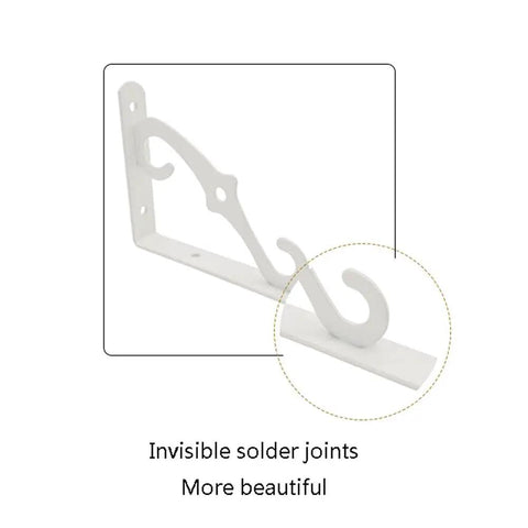 Straight Up Sturdy Wrought Iron Shelf Brackets For Walls Decorative Corner Supports For Bookshelves And Kitchen Racks No Sweat Diy Setup Heavy Duty Storage Braces In Crisp White with elegant design and invisible solder joints.