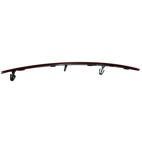 No Sweat Swap In Replacement For Tesla Model X Left Side Rear Bumper Reflector Red Marker Lens Trim with hooks and curved design.