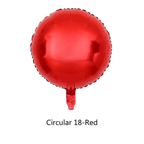 Red circular foil balloon part of Science Lab Balloons Set For Mad Scientist Themed Parties Including Erlenmeyer Flask And Test Tube Balloons For Science Fair Classroom Decor Baby Shower And Birthday Party Supplies
