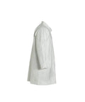 Side view of Disposable Lab Coat With Open Cuff And Hood White X Large 30 Pack Cleanroom Ready Comfort Fit Design
