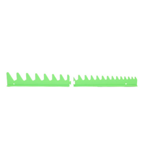 Magnetic Wrench Rail Set And Holder Rack For 20 Tools With Durable Plastic Storage, green organizer on white background.