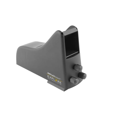 Side view of Reflex Sight For Telescopes With Multi Dot Reticle For Vixen Style Dovetail Base showing adjustment knobs