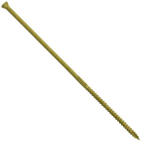 Pro Standard 9 X 5 Inch Bronze Coated Wood Screws Torx Star Drive Trim Head for ACQ Treated Lumber, detailed view.