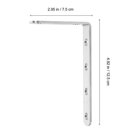 4 Pcs Stainless Steel Corner Brackets With Right Angle Design Countersunk Mounting Holes Beefy Build For Fixing Coffee Tables And Shelves