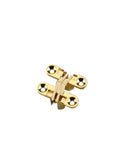Heavy Duty Zinc Alloy Hidden Hinge One Pack Premium Gold Finish Smooth Swing Folding Cross Hinge For Cabinet Cupboard And Wooden Box Furniture Connector