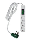 Travel Ready 2.5Ft 3 Outlet Power Strip With Right Angled Plug And Circuit Breaker Ultra Durable Compact Design For Home Or On The Go Fits Tight Spaces Behind Furniture Model GG13002MS UL Listed