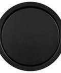 Slick Round Kitchen Pop Up Outlet Box With Two Full Size Receptacles And Dual USB Fast Charge Ports Hardwired Countertop Power Hub With Spill Proof Design, black flat top design.