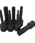 Pro Grade Three Eighths Drive Socket Set With Torx Sockets Up To T60 External Wrench Kit displayed against white background