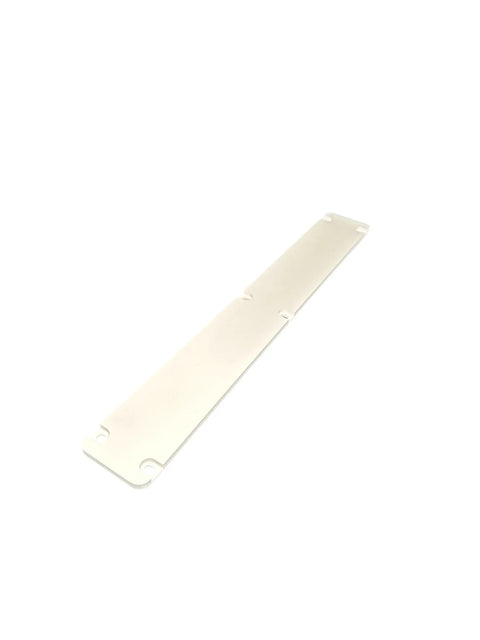Zero Clearance Miter Saw Insert for Kapex 120, white rectangular design with rounded corners, on white background.