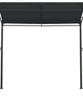 Front view of Heavy Duty Steel BBQ Gazebo Canopy With Weather Resistant Fabric 84.6 By 59.1 By 86.6 Inches Anthracite Outdoor Patio Cover