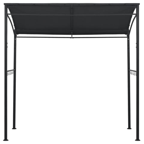 Front view of Heavy Duty Steel BBQ Gazebo Canopy With Weather Resistant Fabric 84.6 By 59.1 By 86.6 Inches Anthracite Outdoor Patio Cover