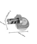 Close-up of seven-shaped 24 Pack Zinc Alloy Shelf Support Pegs For Cabinets And Cupboards with precise measurements displayed.