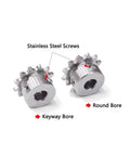 Bulletproof 30 Tooth 04C Roller Chain Sprocket For Industrial Drive Systems Featuring Rock Solid Steel Body with keyway and round bores.