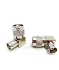 2 Pack TNC Male To BNC Female Coaxial Adapters Right Angle Connector Low Loss for antennas and coaxial cables