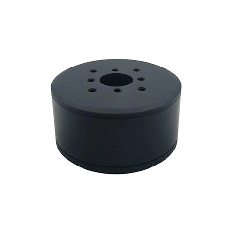 Black cylindrical base for Bldc Gimbal Drive Motor Servo System Robot Joint Assembly with multiple mounting holes.