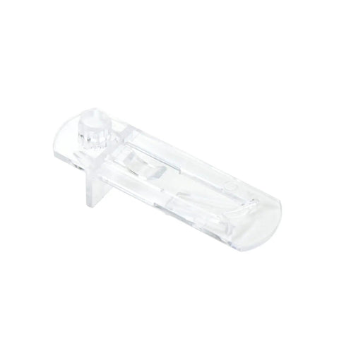 Heavy Duty Clear Shelf Support Pegs With Self Locking Grip For 5/16 Inch Holes And 19/32 Inch Thick Shelves Rock Solid 50 Pack transparent plastic shelf clip.