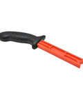 Plastic Magnetic Push Stick with ergonomic black handle and red shaft for safer table saws routers and jointer work.