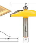 Raised Panel Cabinet Door Router Bits Set Four Bit Ogee With Half Inch Shank for Rail and Stile Doors, detailed dimensions shown