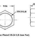 Premium 3/8 Inch Four Link Rod End Kit Featuring Solid 4130 Chromoly Steel Bodies And Teflon Kevlar Races With Bung Style Mounting for jam nut dimensions