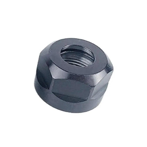 Get That CNC Clamping Collet Nut For Your Engraving Machine With ER8 ER11 ER16 ER20 Models, black steel nut for precision machining.
