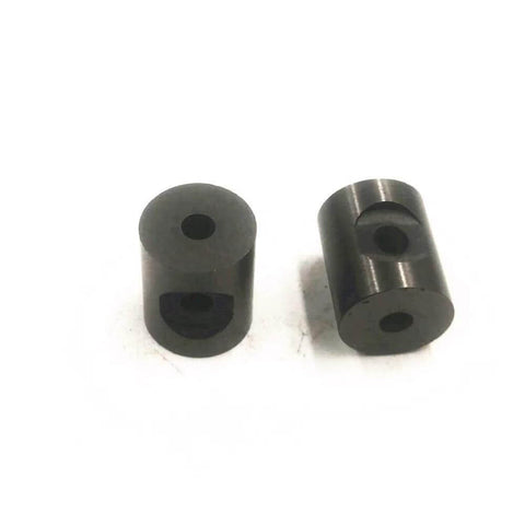 Dialine waterjet mixing chamber spare parts, black metal cylinders with holes, 2 pieces